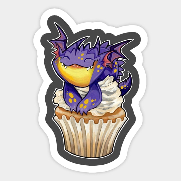 Cupcake dragon lemon lavender squish Sticker by BiancaRomanStumpff